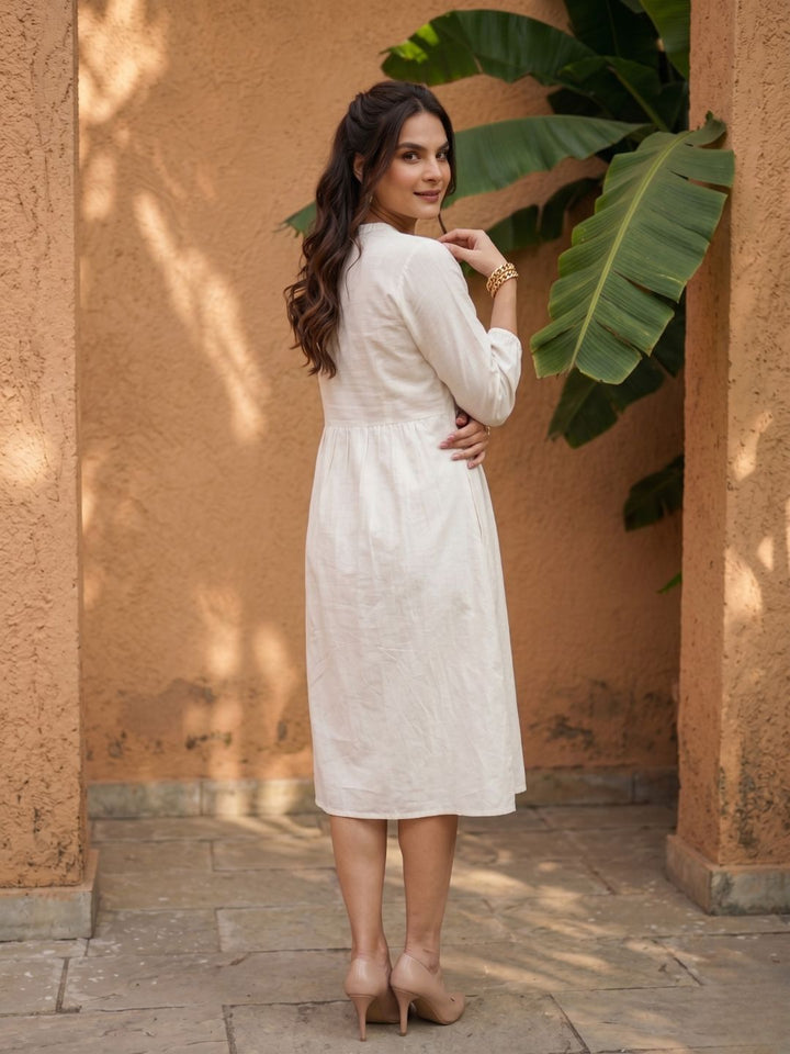 Ivanka parch embroidery cotton dress