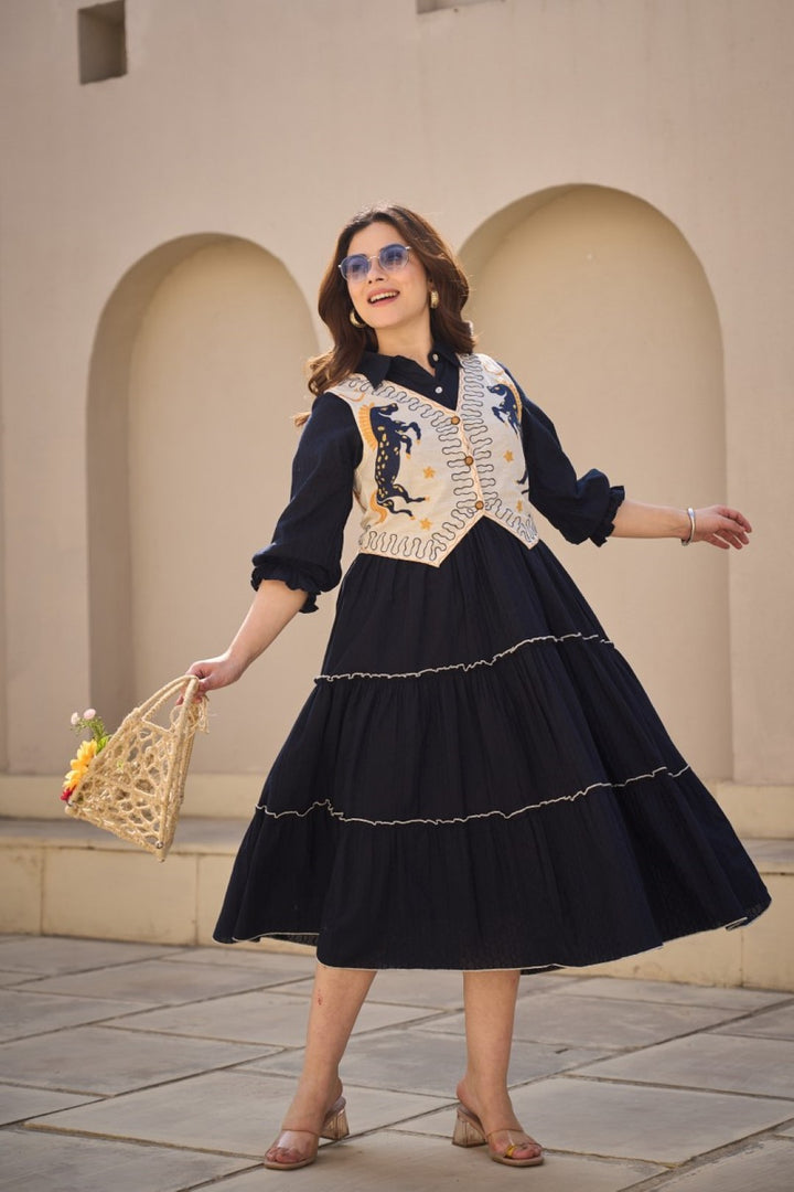 Tatva prussian jacket cotton dress