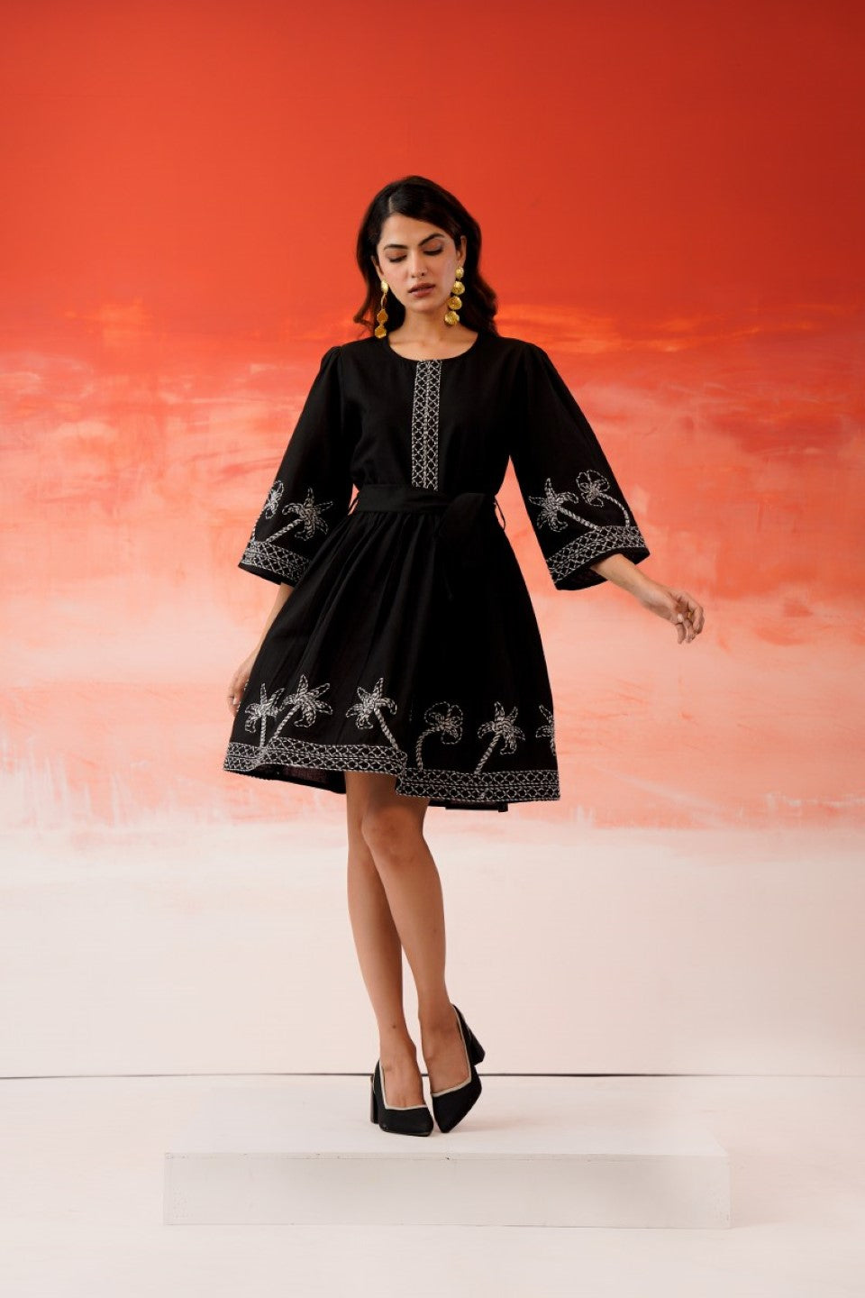 Tatva anchor embroidery cotton dress