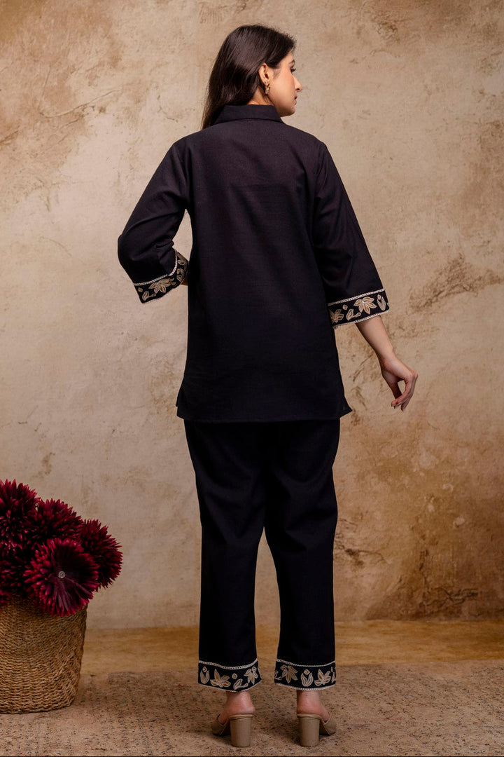 Viyona Jet Embroidered Co-ord Set