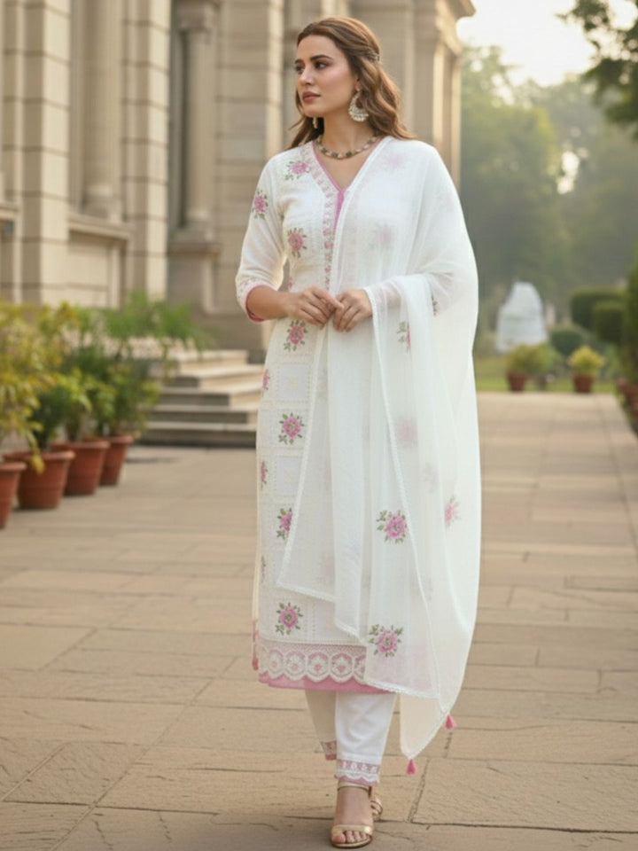 Sargam Angel Embroidery Cotton Suit Set