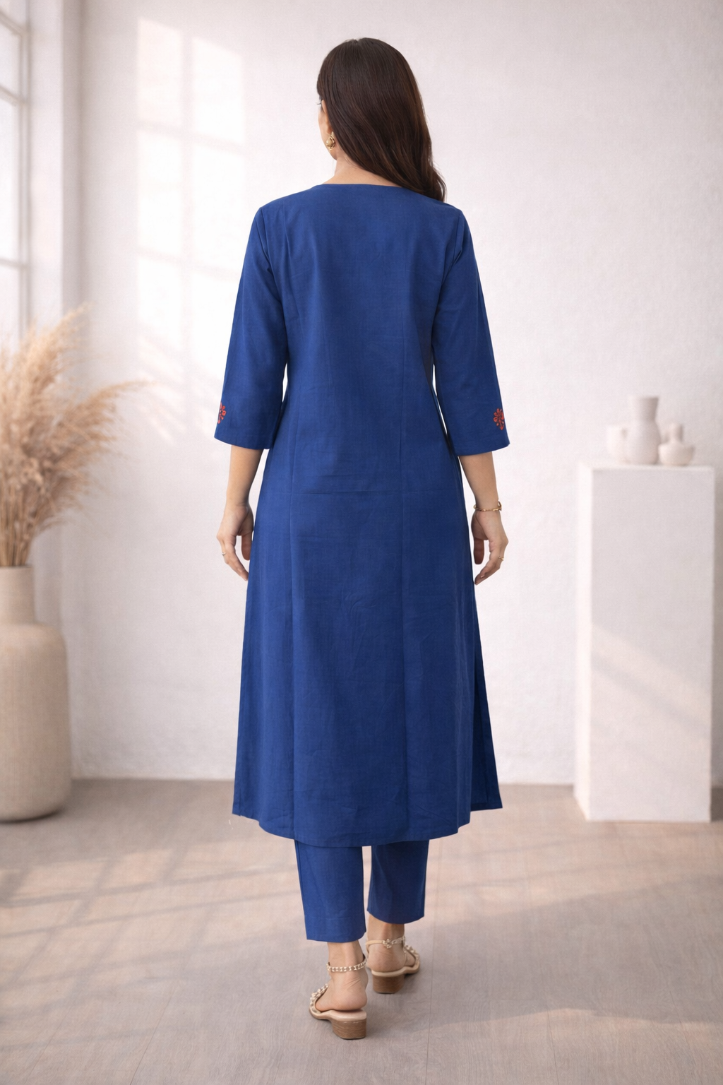 Viyona Ink Embroidered Suit Set