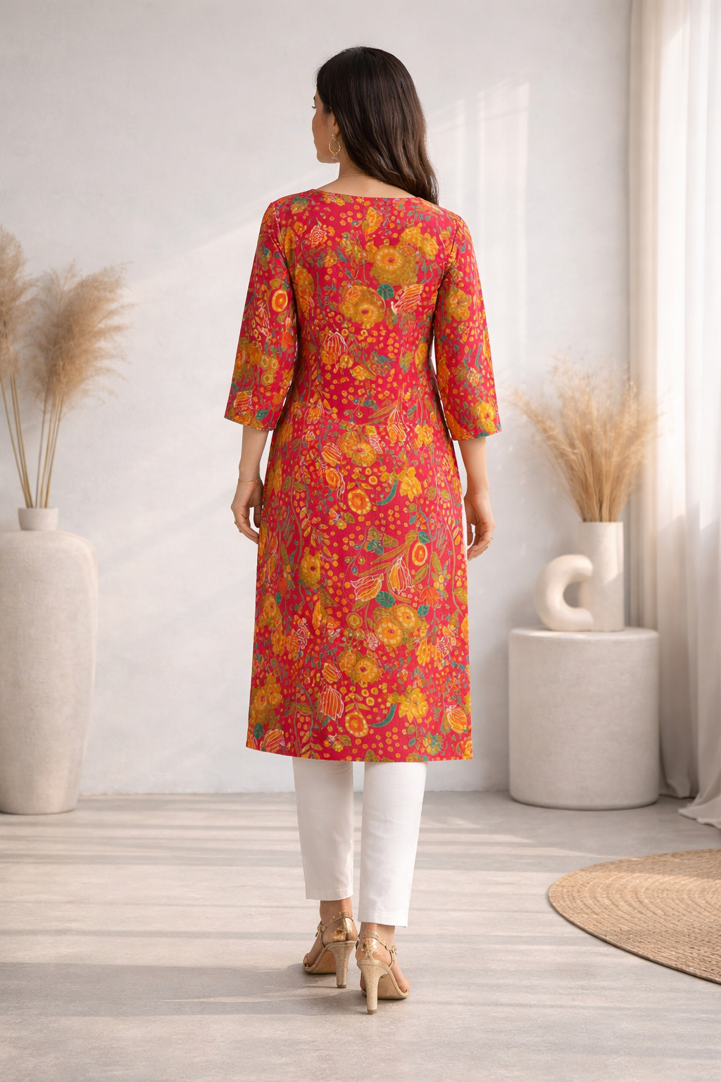 Barnali Cherry Printed Work Kurti
