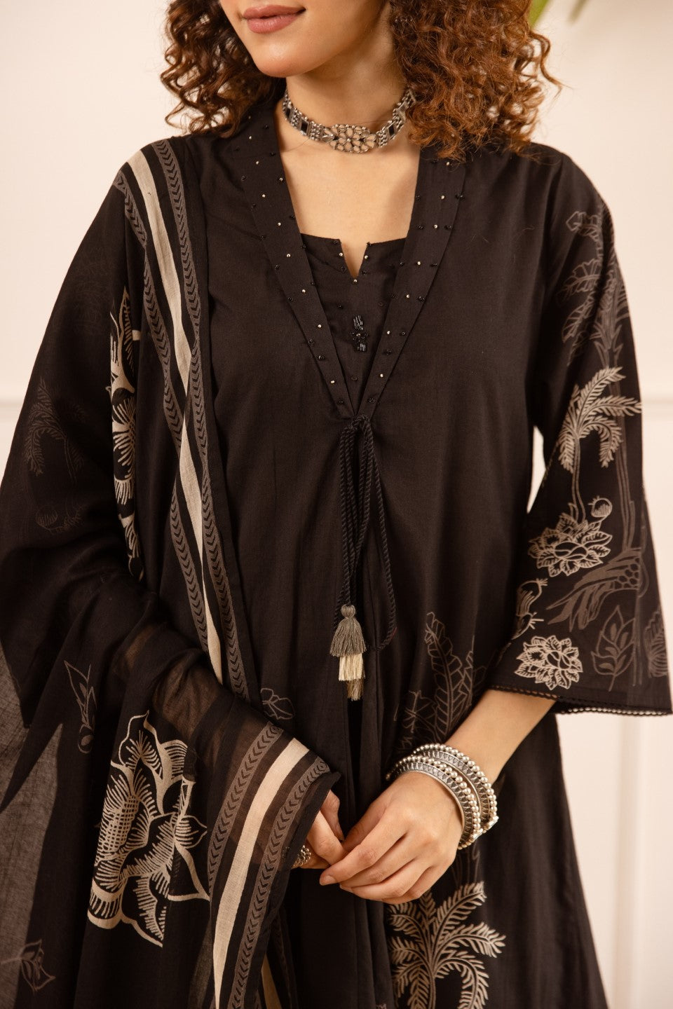 Karen carbon cotton suit set