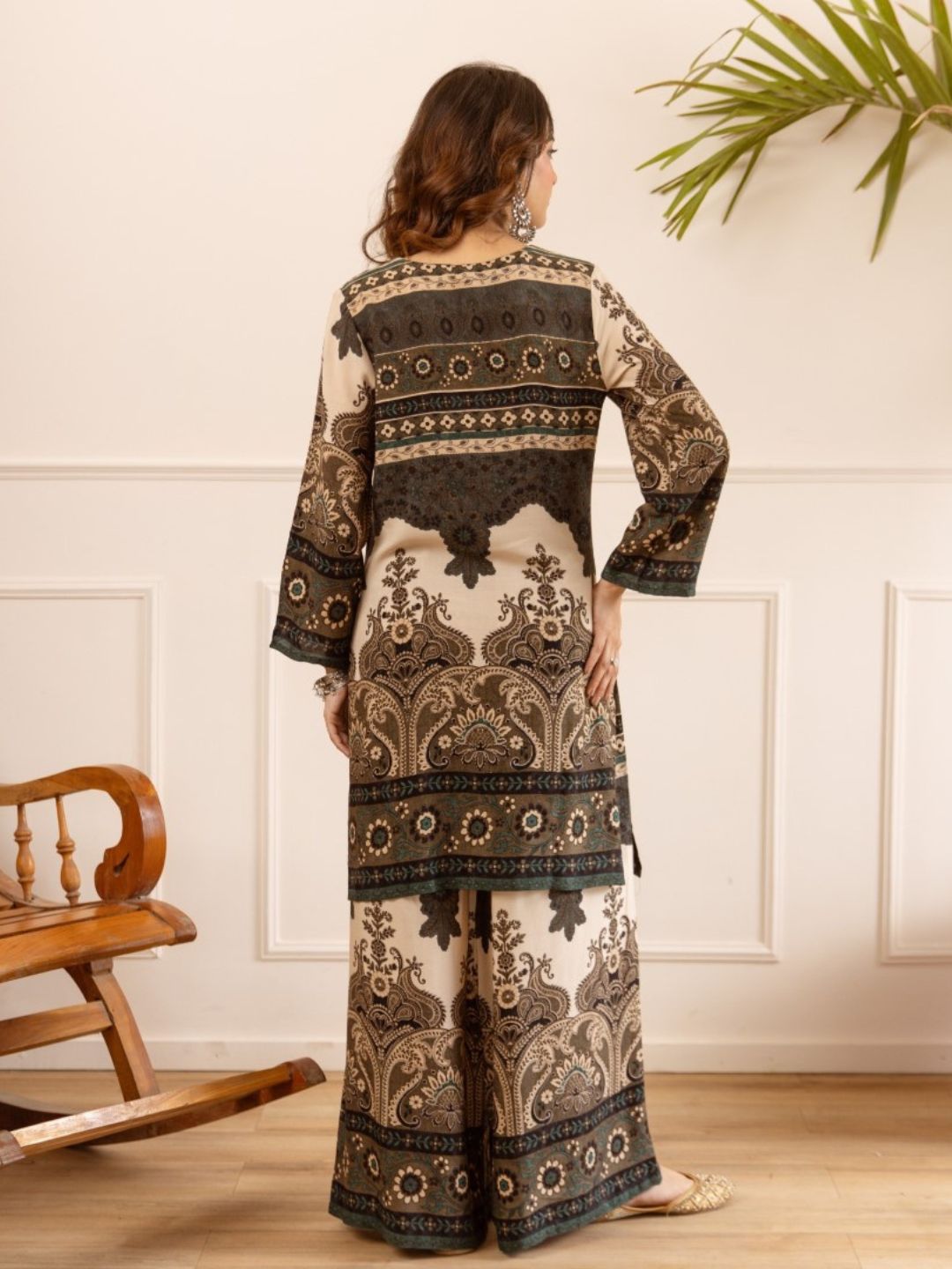 Karen vintage printed cotton kurta pant set