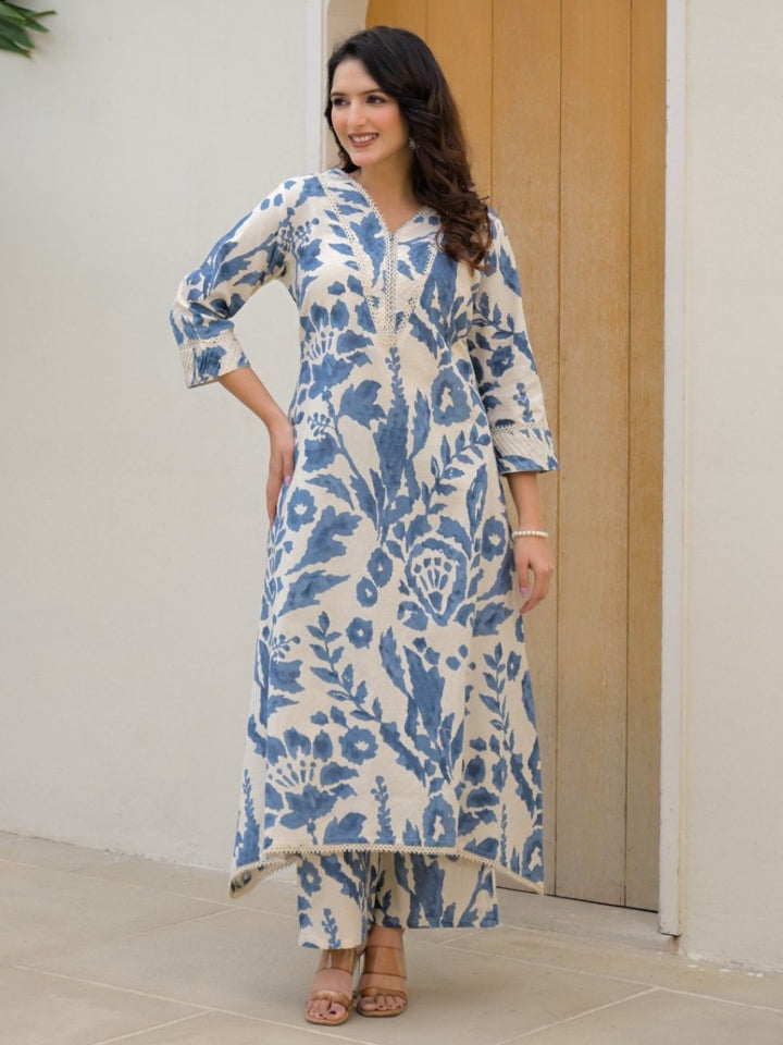 Mayri Prussian Cotton Co-ord Set