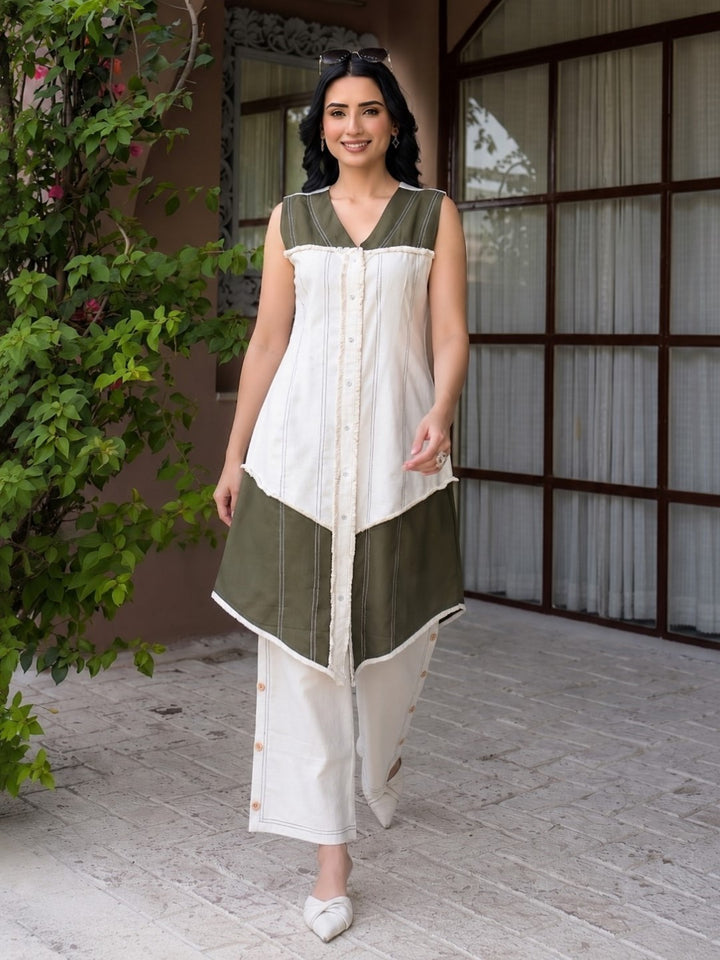 Tatva Dijon Cotton Kurta Pant Set
