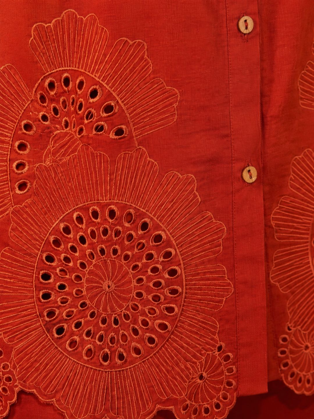 Tisca apricot embroidery co-ord set