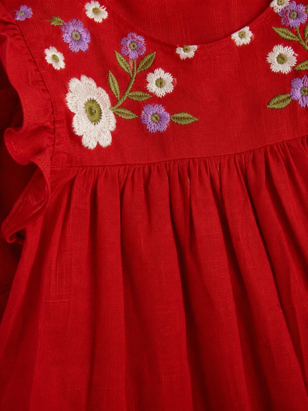 Joy scarlet embroidery kids cotton co-ord set