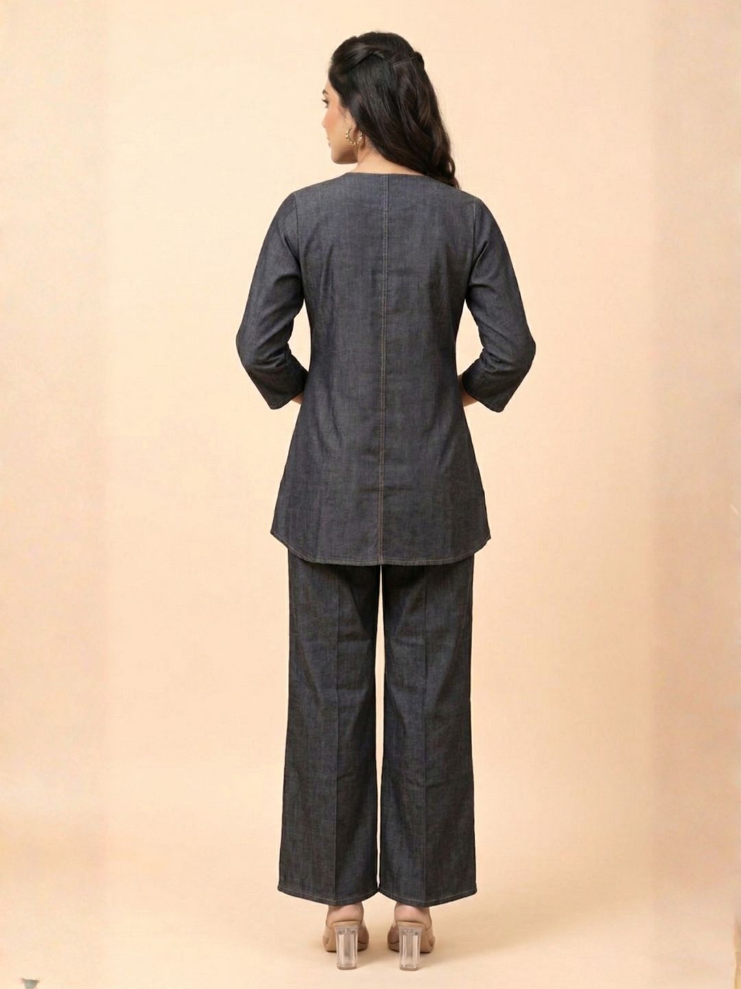 Prisha heart denim co-ord set
