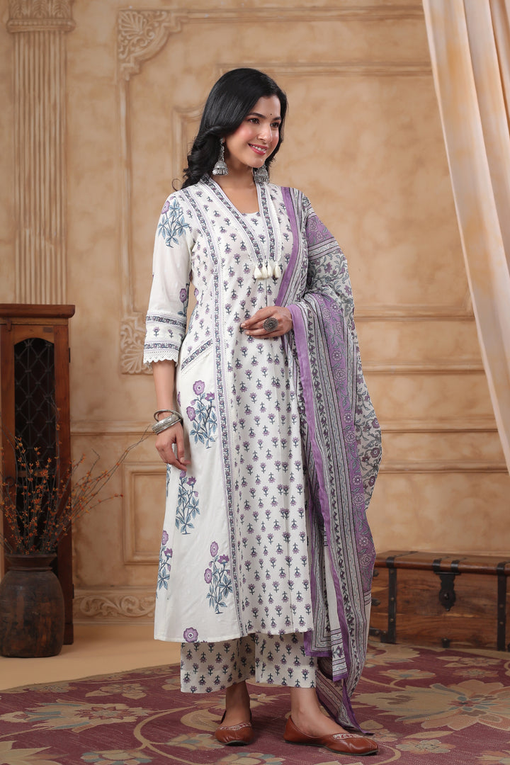 Hiya Orchid premium cotton suit set