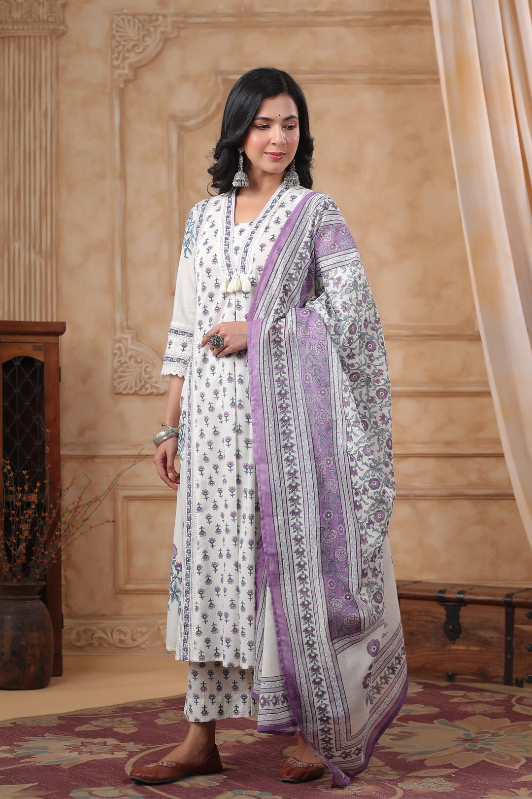 Hiya Orchid premium cotton suit set