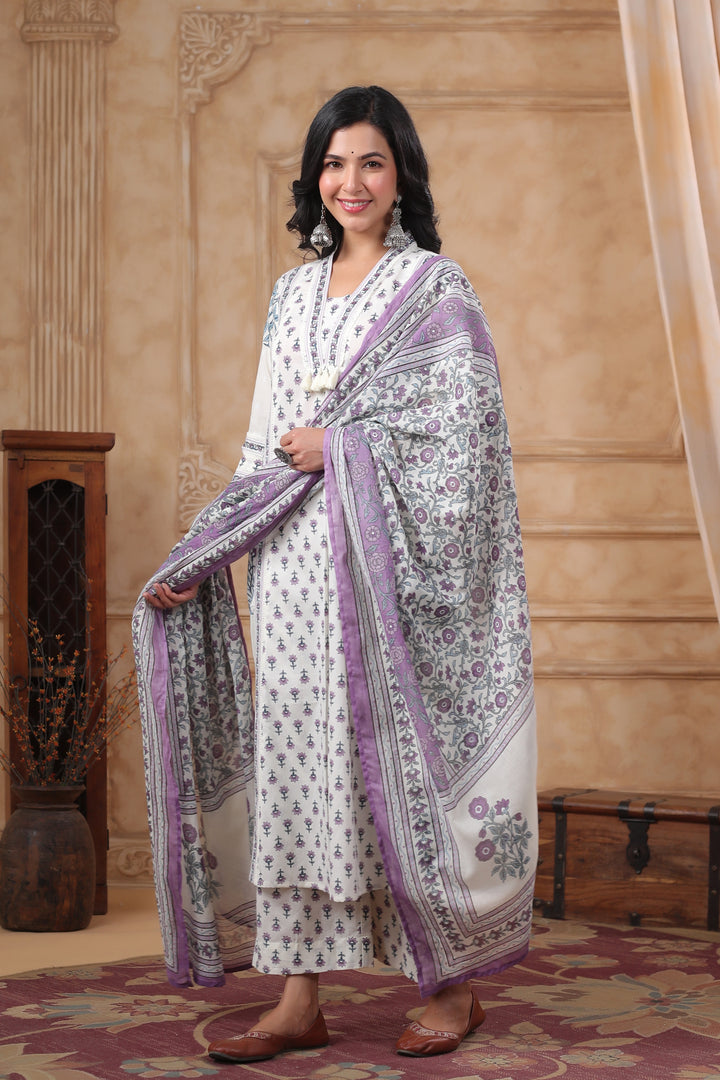 Hiya Orchid premium cotton suit set