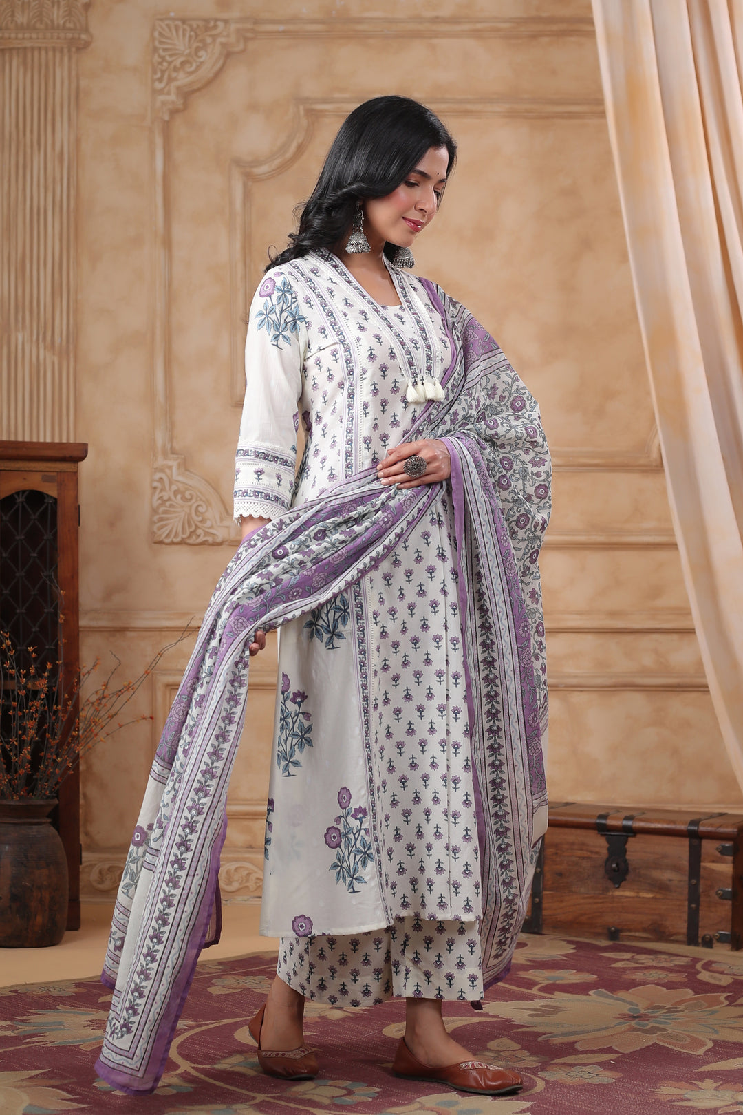 Hiya Orchid premium cotton suit set
