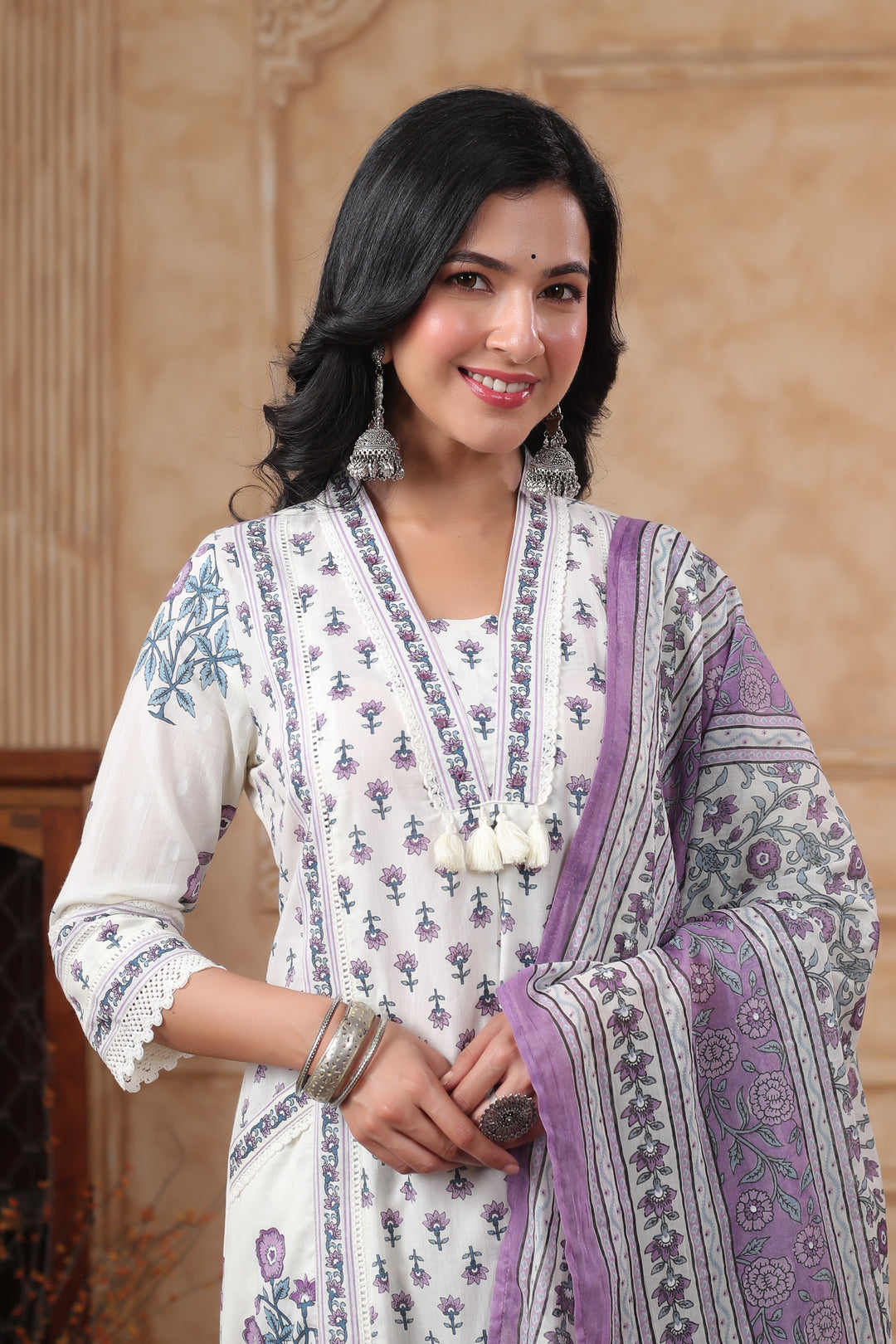 Hiya Orchid premium cotton suit set