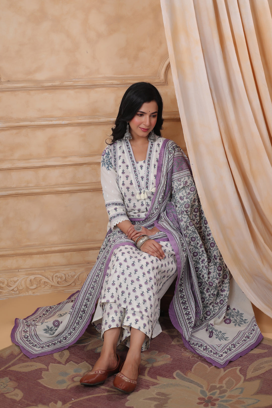 Hiya Orchid premium cotton suit set