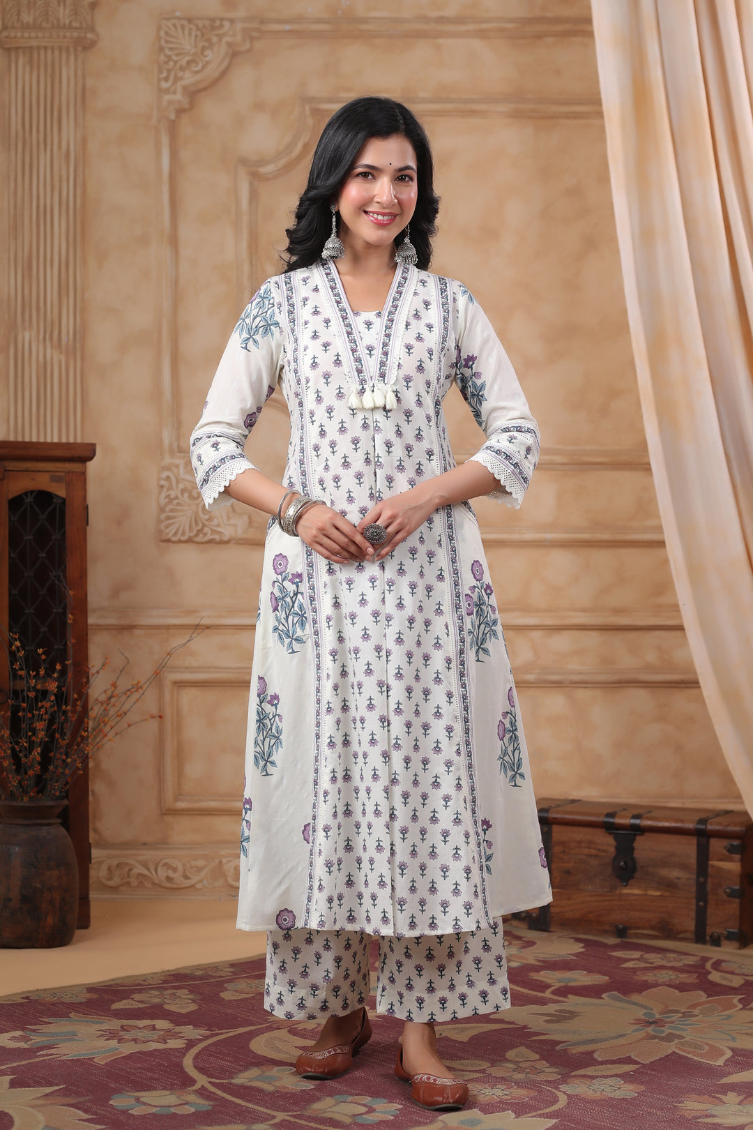 Hiya Orchid premium cotton suit set