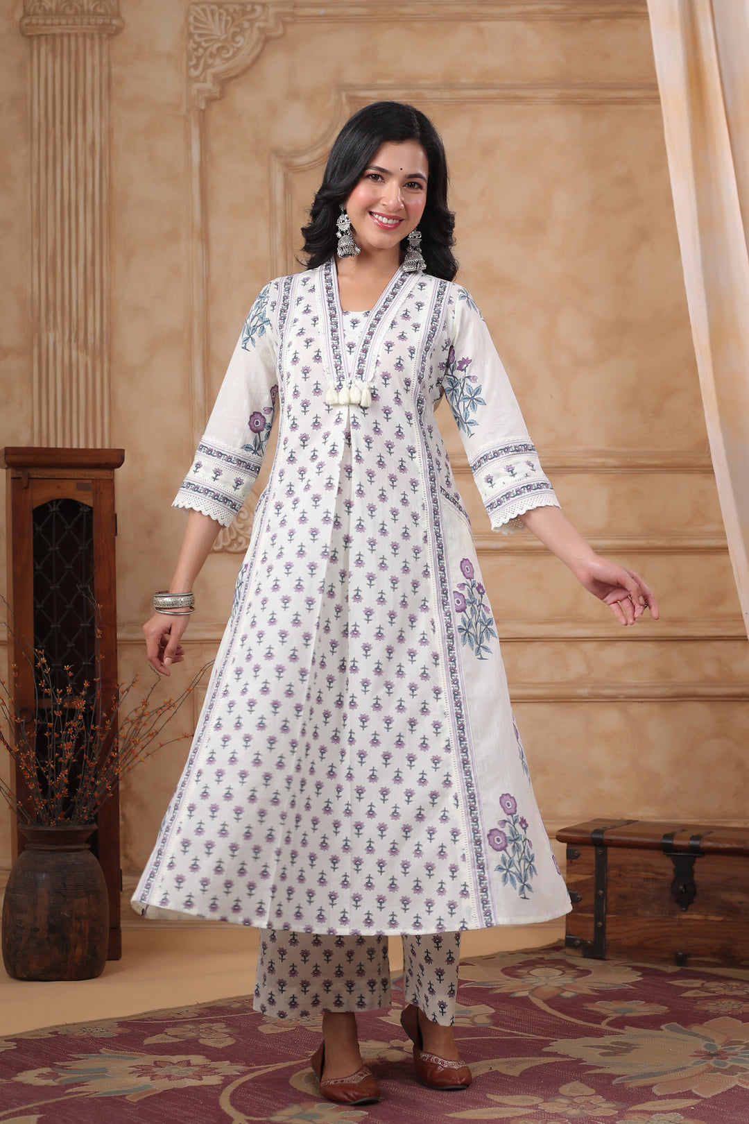 Hiya Orchid premium cotton suit set