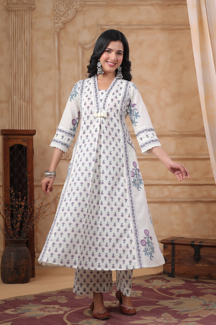 Hiya Orchid premium cotton suit set