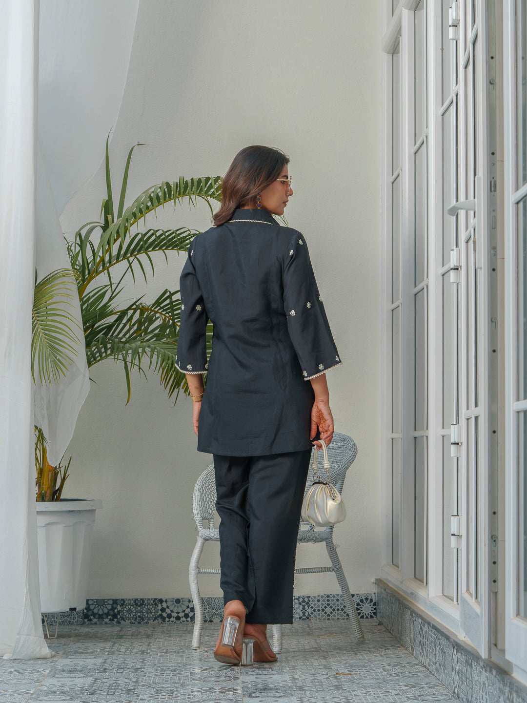 Tashvika Charcoal Embroidery Co-ord Set