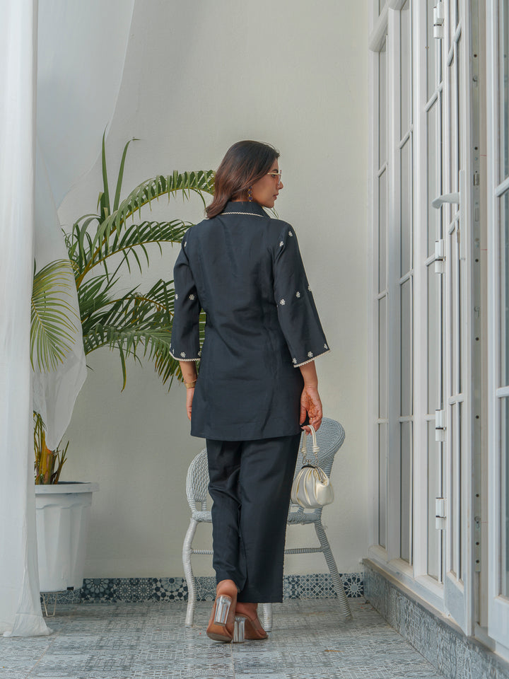 Tashvika Charcoal Embroidery Co-ord Set