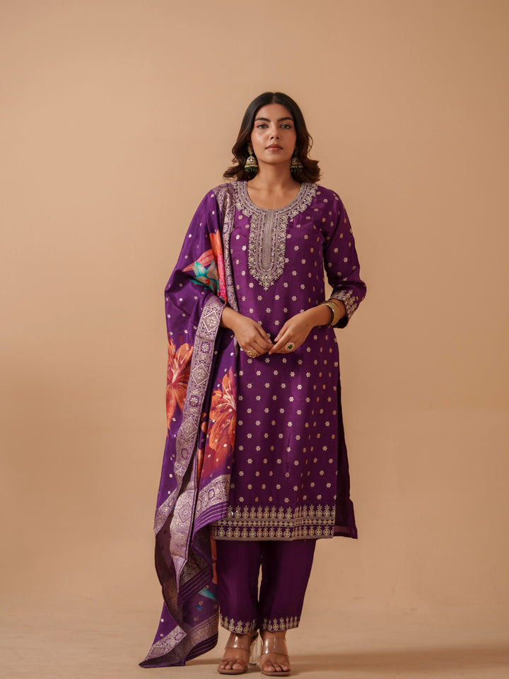 Palash Orchid Full Work Suit Set