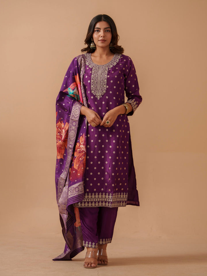 Palash Orchid Full Work Suit Set