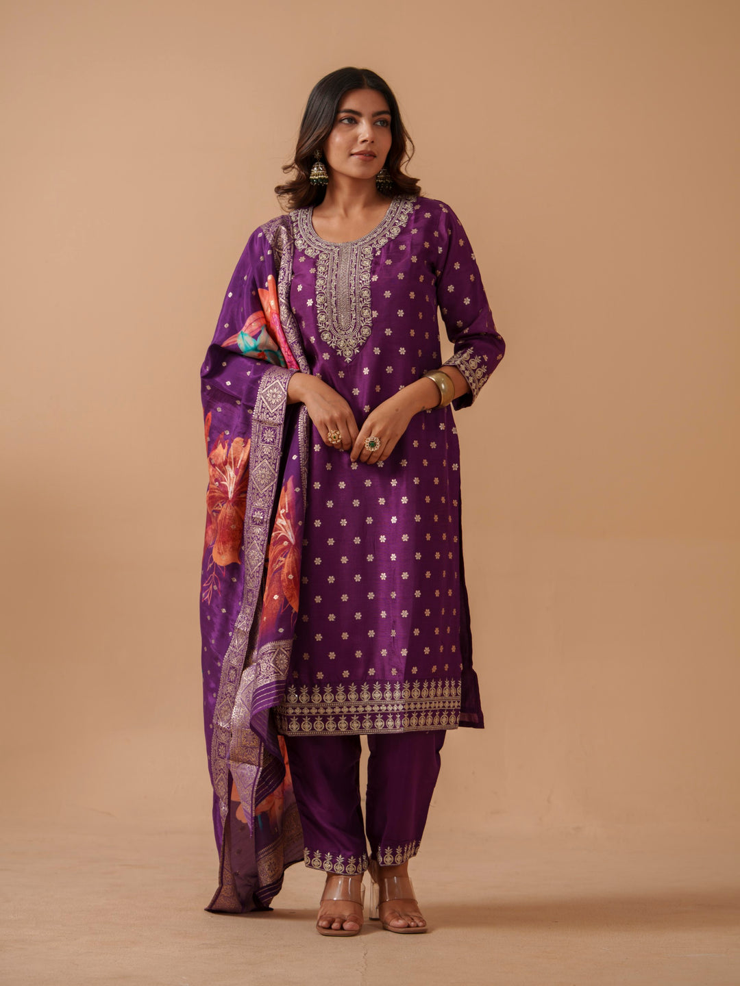 Palash Orchid Full Work Suit Set