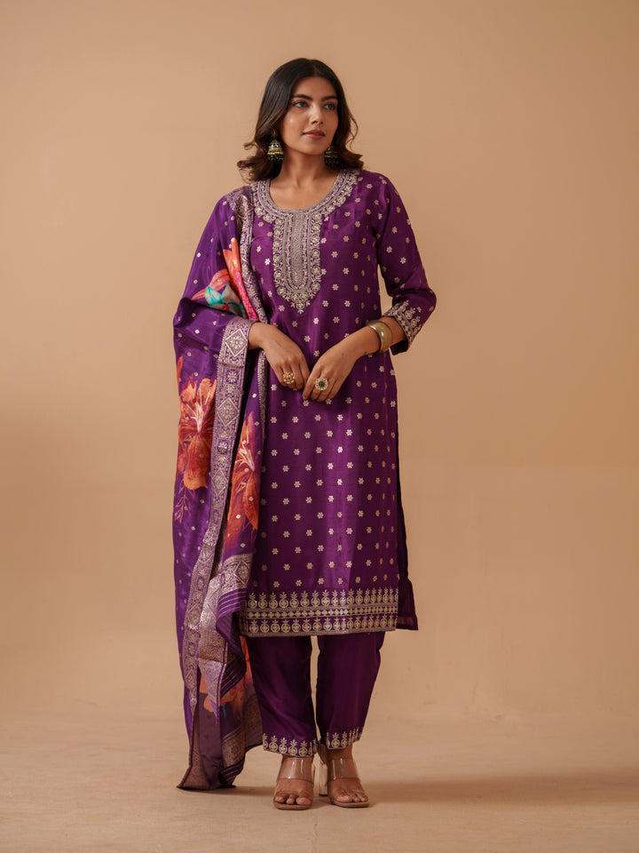 Palash Orchid Full Work Suit Set
