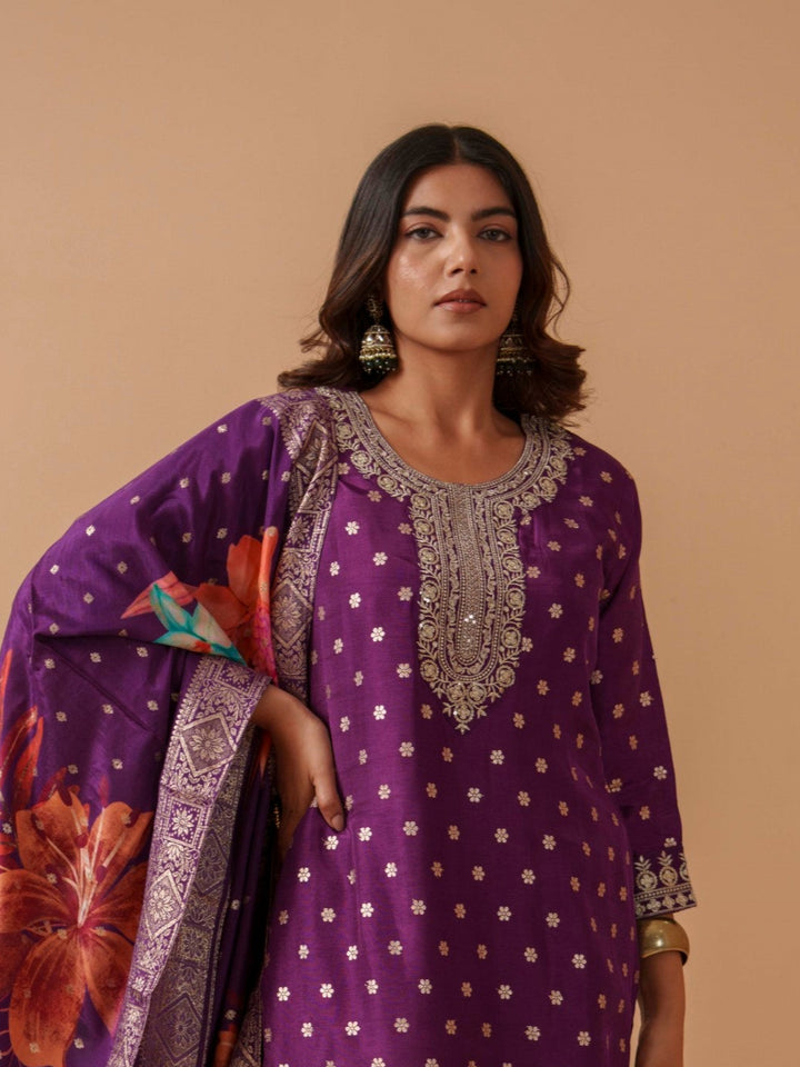 Palash Orchid Full Work Suit Set