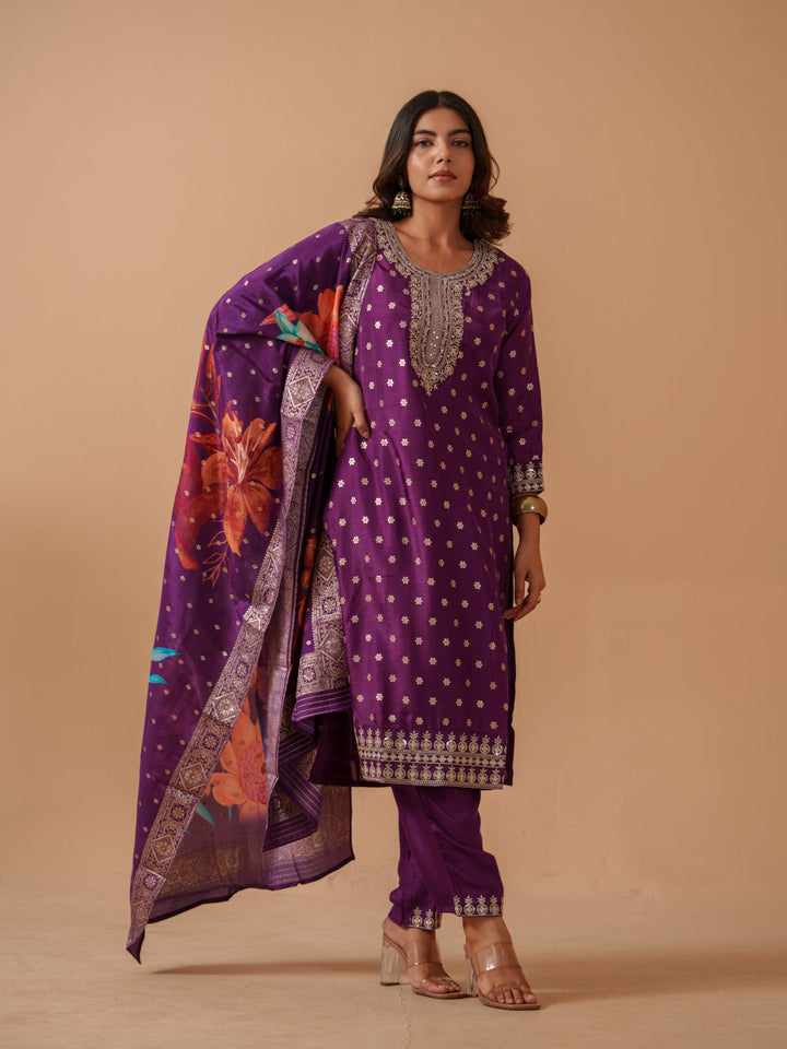 Palash Orchid Full Work Suit Set