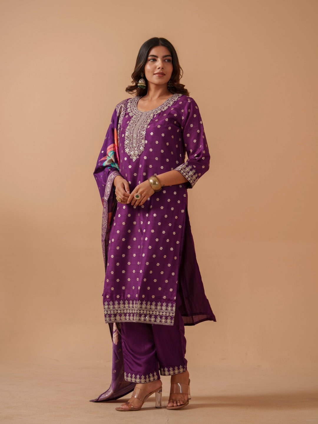 Palash Orchid Full Work Suit Set