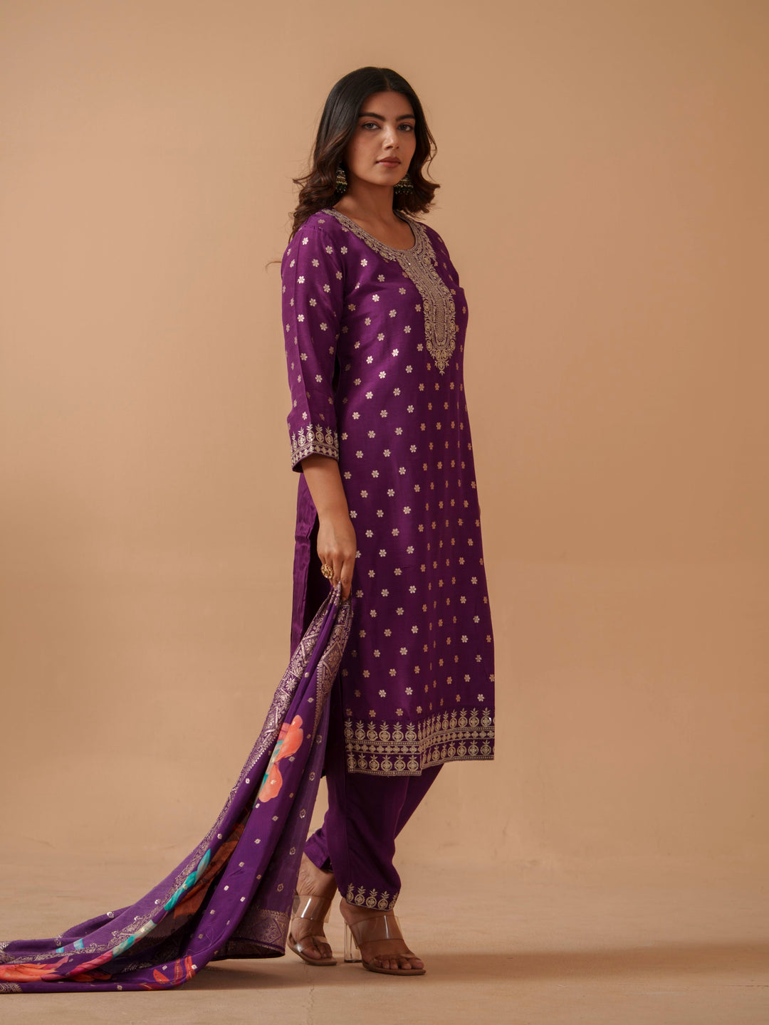 Palash Orchid Full Work Suit Set