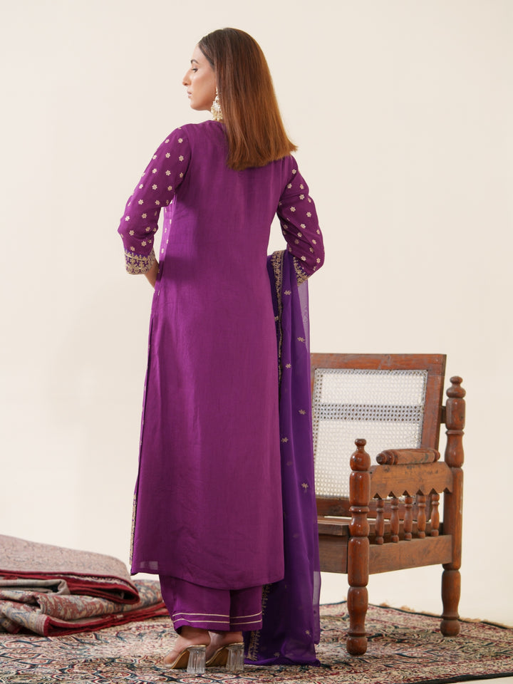 Palash Grape Full Work Suit Set