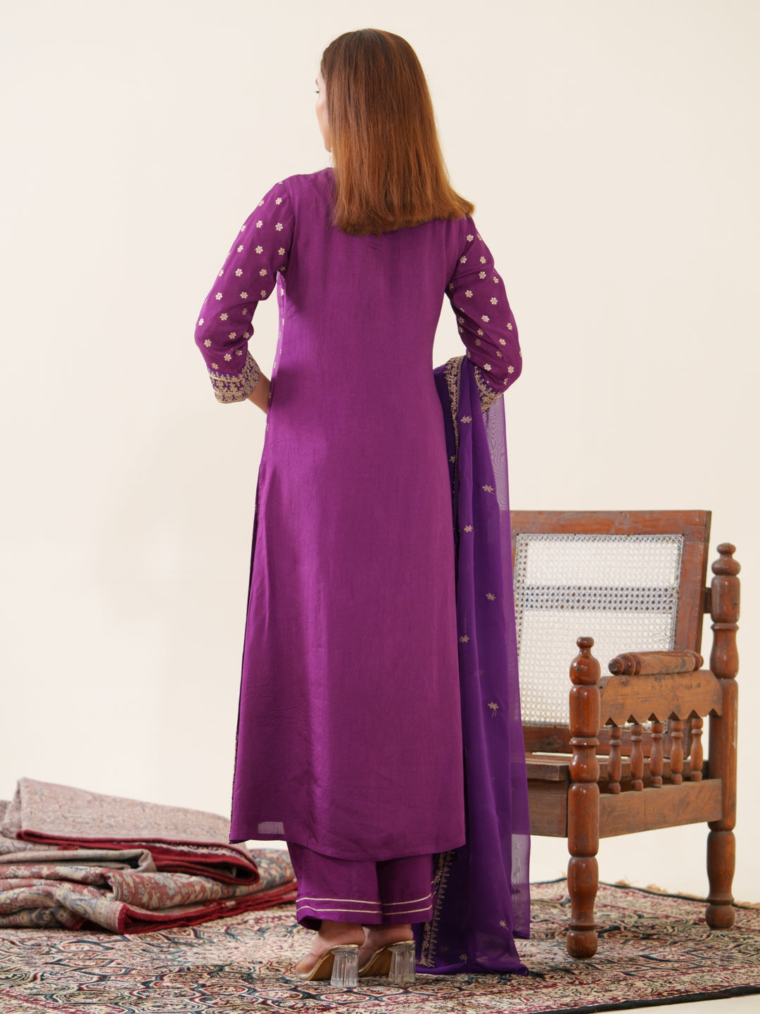 Palash Grape Full Work Suit Set