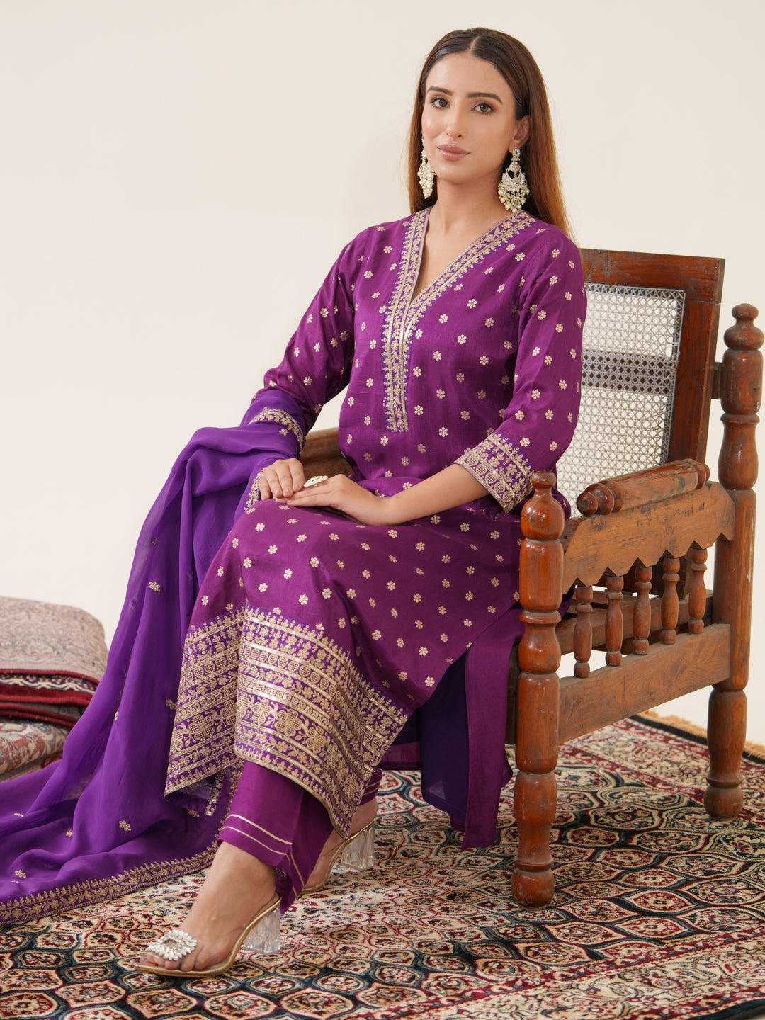 Palash Grape Full Work Suit Set