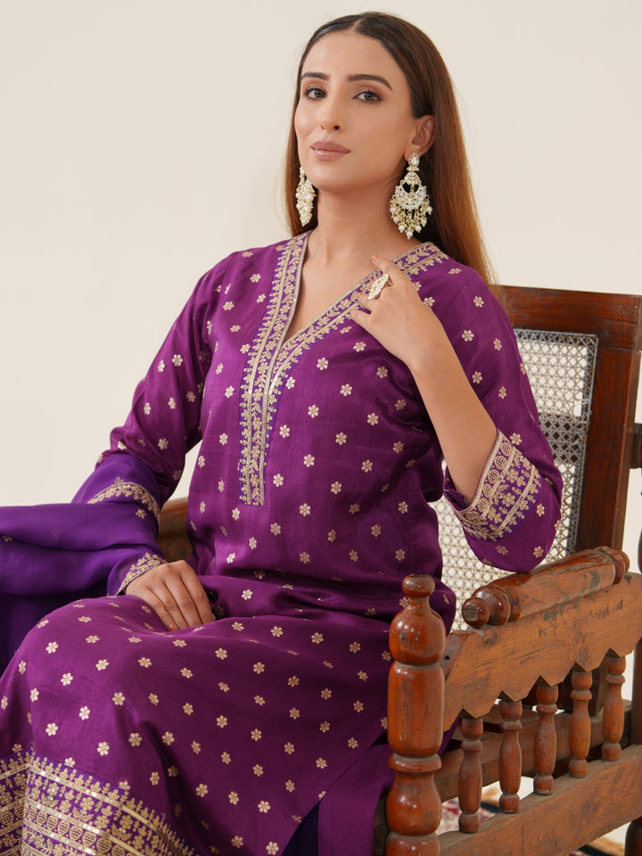 Palash Grape Full Work Suit Set