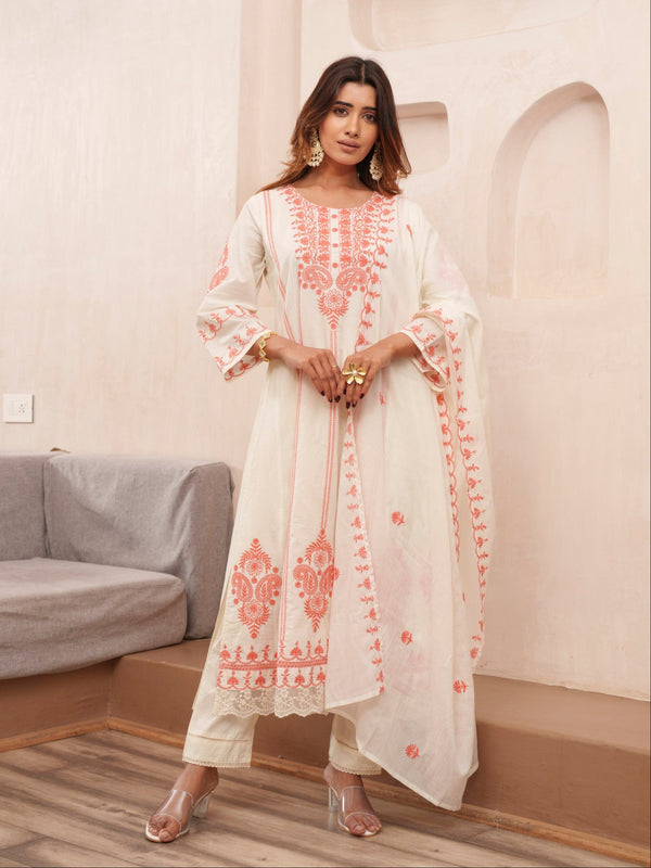 Tashvika MisriKesri Cotton Embroidered Lawn Suit Set