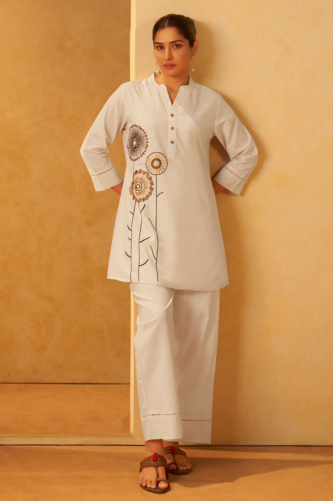 Rashtra Dove Embrodiery Cotton Co-ord Set