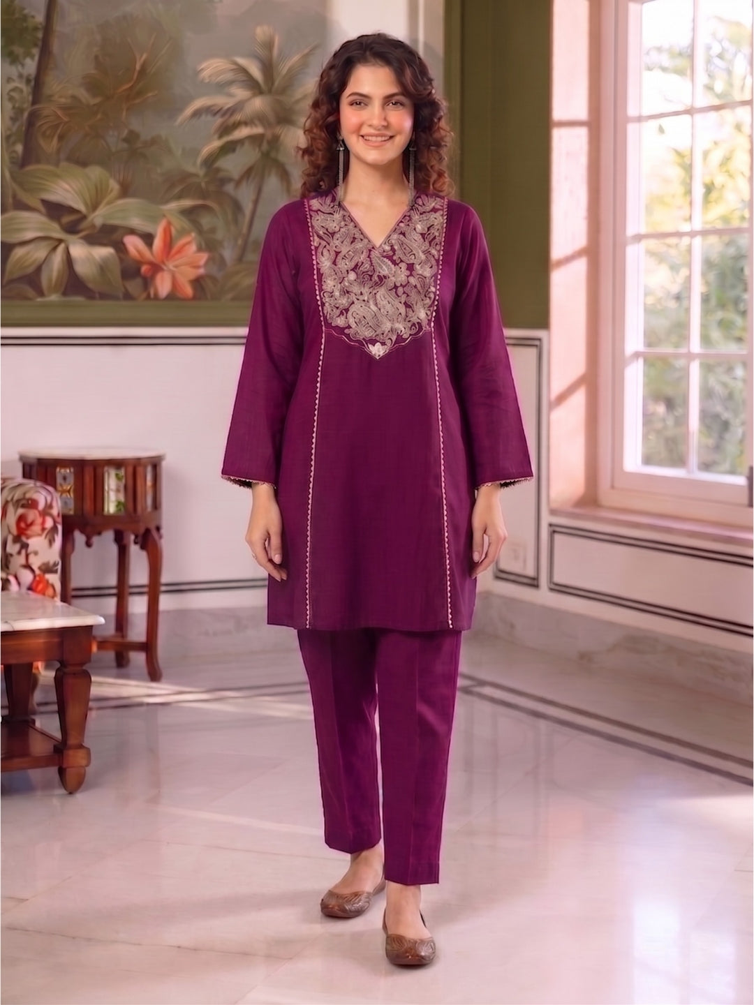 Aksa Jam Embroidered Work Co-Ord Set