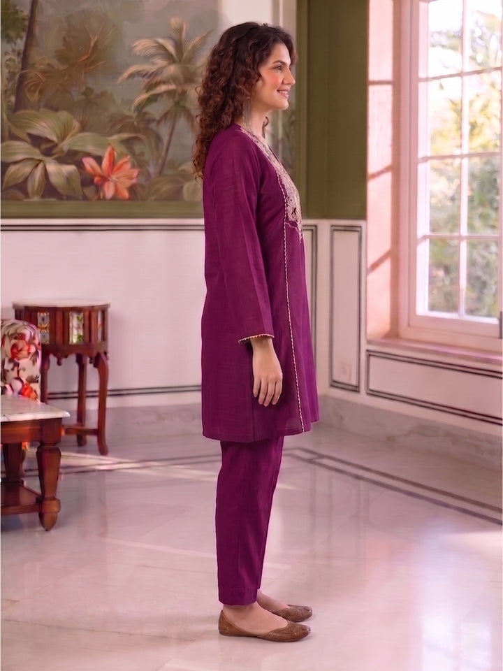 Aksa Jam Embroidered Work Co-Ord Set