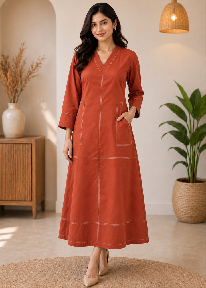 Akshara squash cotton dress