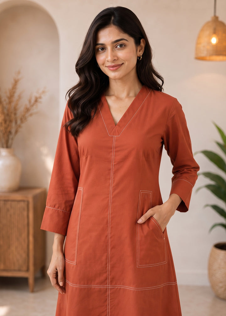 Akshara squash cotton dress