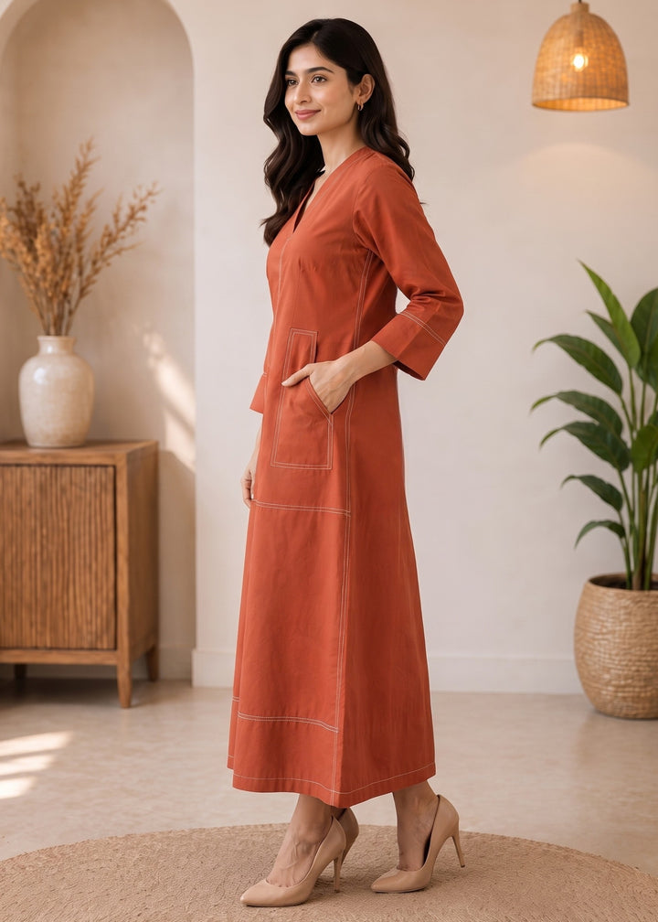 Akshara squash cotton dress