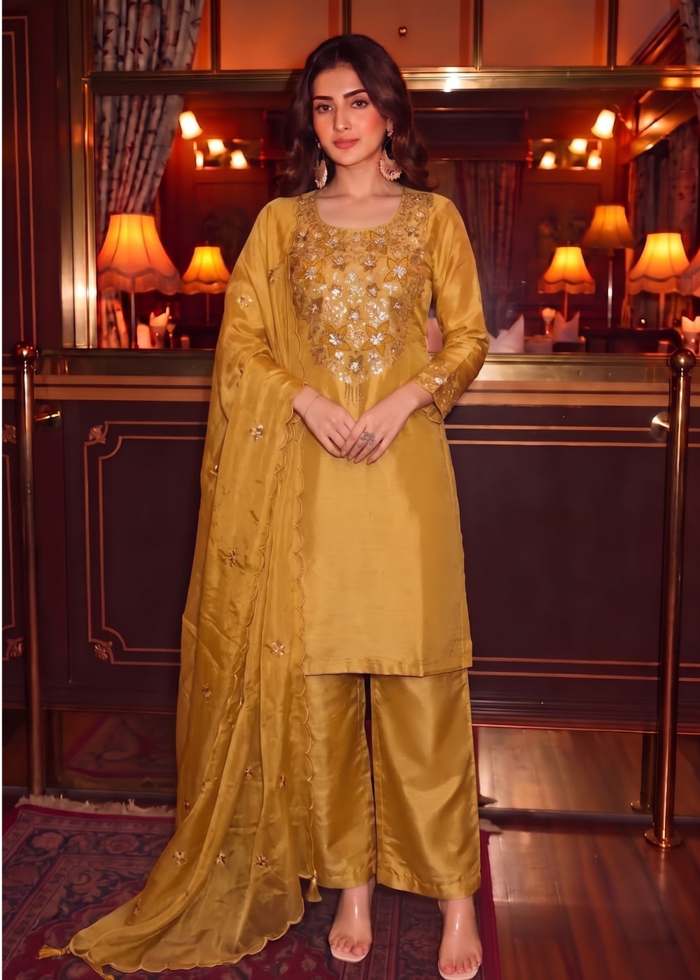 Tisca Sunglow Handwork Festive Suit Set