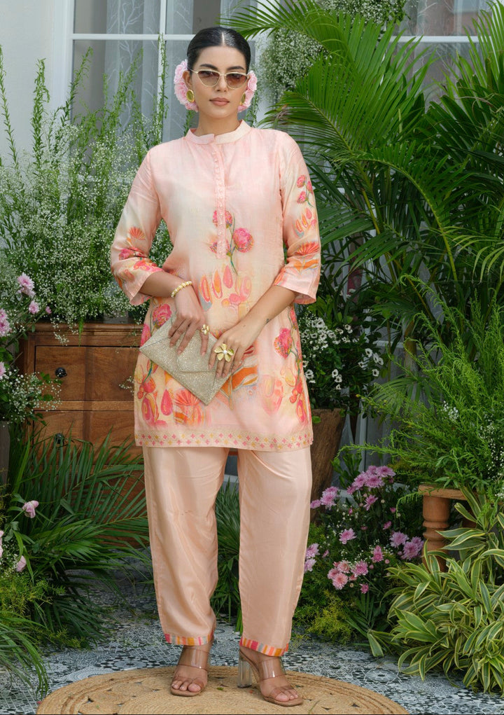 Palash Salmon Premium Co-ord Set