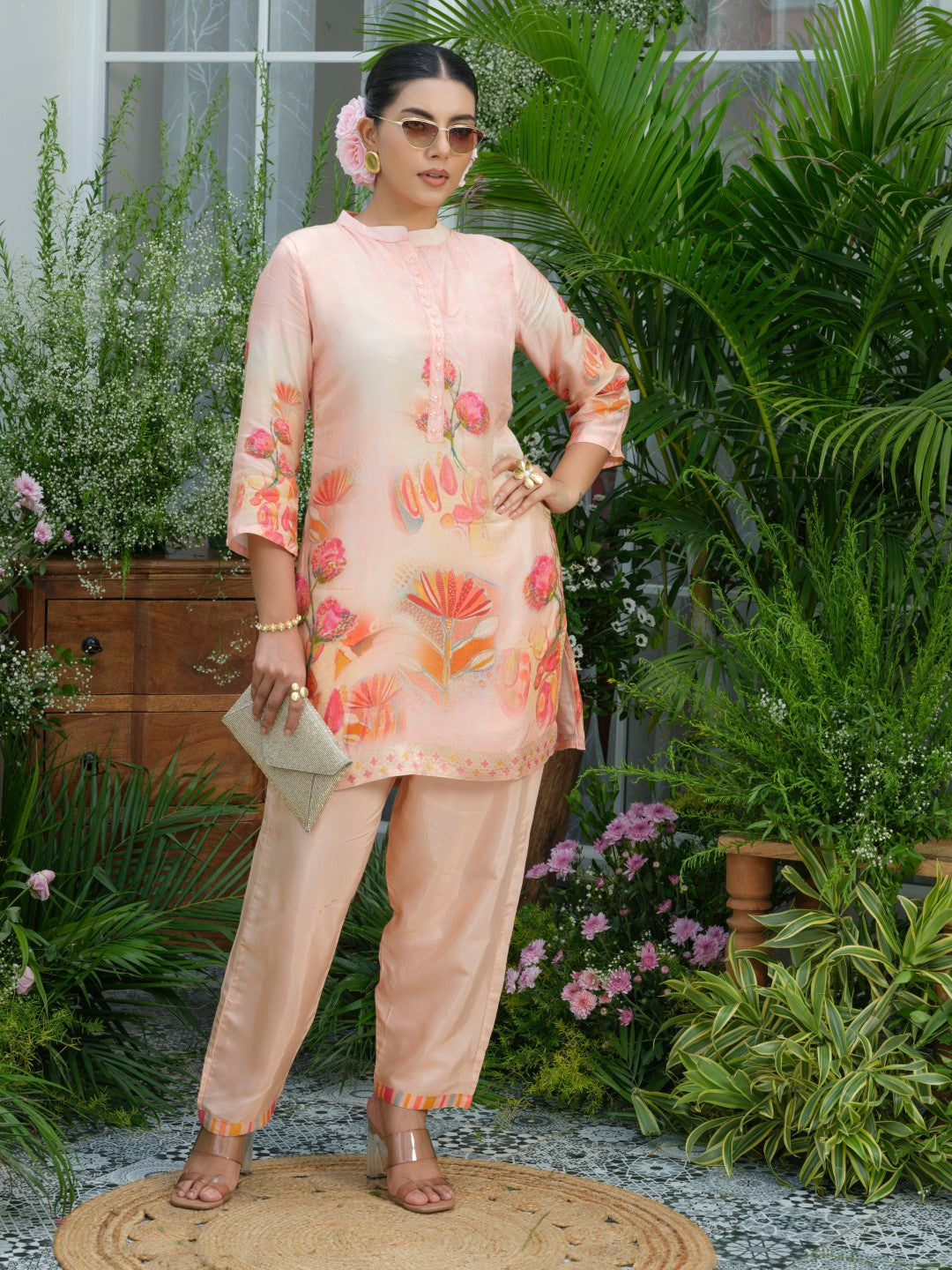 Palash Salmon Premium Co-ord Set