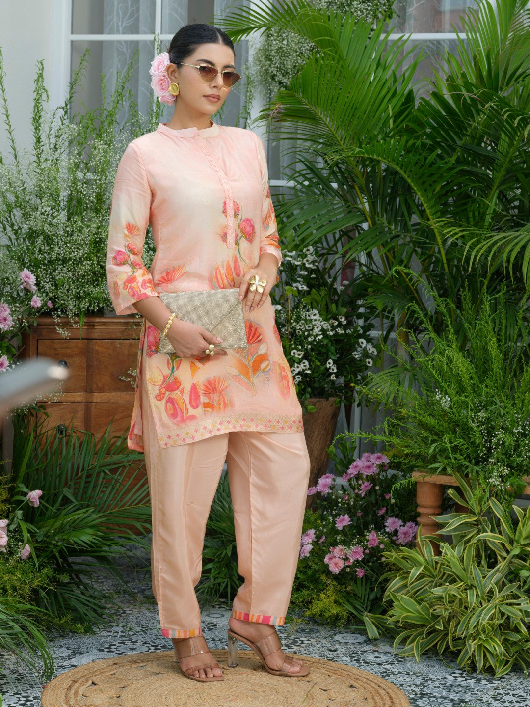 Palash Salmon Premium Co-ord Set