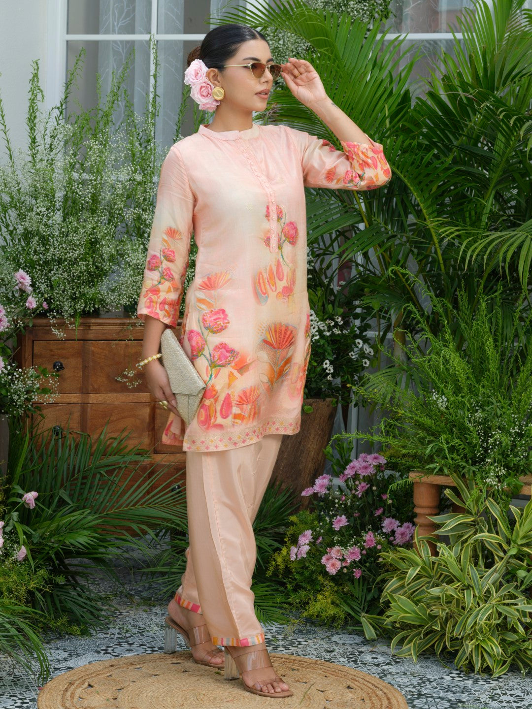 Palash Salmon Premium Co-ord Set