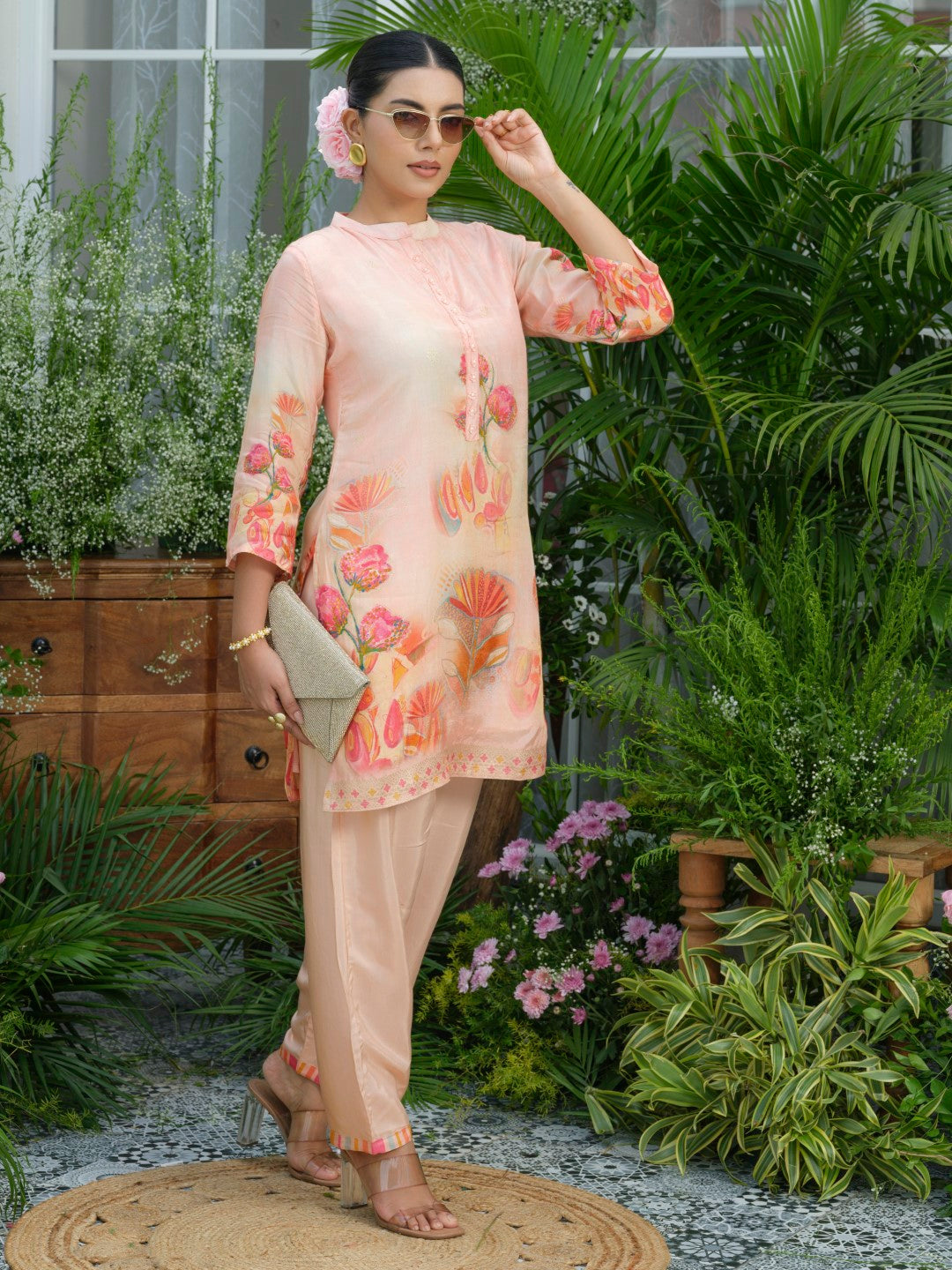 Palash Salmon Premium Co-ord Set